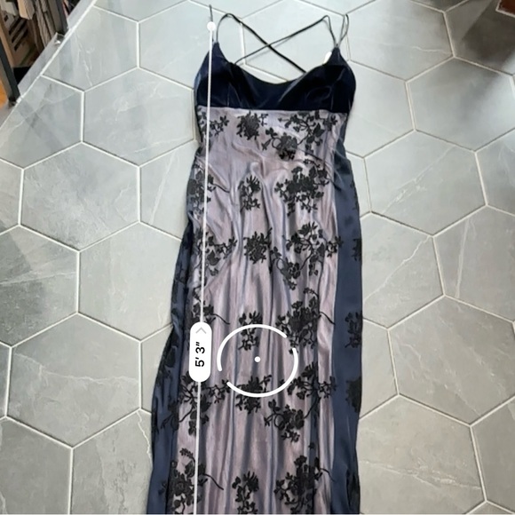 VTG 80s 90s Pink w/ Mesh Overlay Floral Burnout Empire Waist Formal Prom Dress - Picture 9 of 11